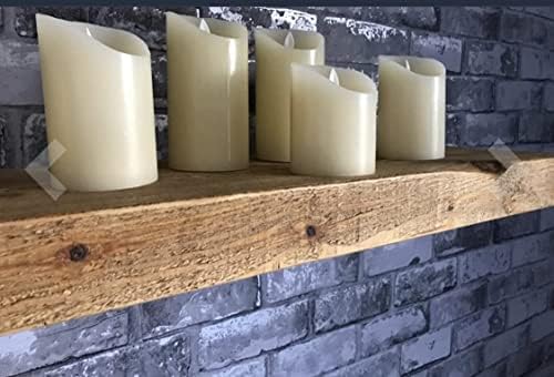 2 X 80CM RECLAIMED STYLE ENGLISH OAK COLOUR CHUNKY FLOATING SHELF SHELVES WOODEN