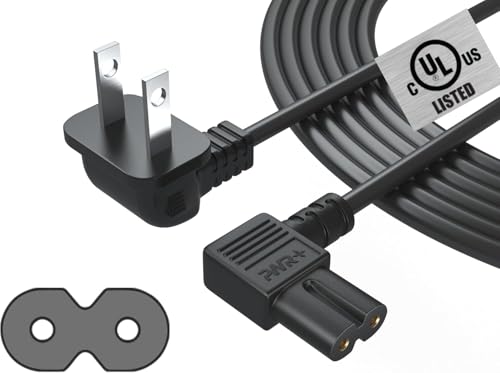 Tv Power Cord 12Ft Cable for Samsung LG TCL Sony: 90 Degree Angled Apple Tv Insignia Sharp Toshiba JVC Hisense 4k 8k UHD Crystal Tizen Smart Roku Google Quantum Panasonic HDR LED QLED UL Listed