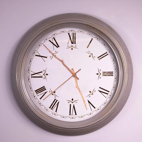 Mudder 3 Pieces Long Shaft Clock Movement with 3 Types of Walnut Wood Hands Mechanism with Pasters Hooks Movement Replacement Kit(Brown Pointer)