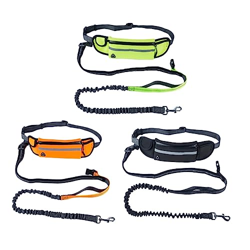 CIYODO Dog Training Lead Leash Bag Extendable Bungee Night Safety Compact Waste Bags Black