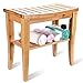 ToiletTree Products Bamboo Bench with Foot Stool - Shower Stool and Foot Stool for The Bathroom or Spa - Stylish Shower Chair for Bathroom Accessories