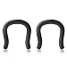 Ruifan Pair of 316L Surgical Steel U-Shaped & Staple Nose Septum Hanger Retainer Nose Ring 12g (Black)