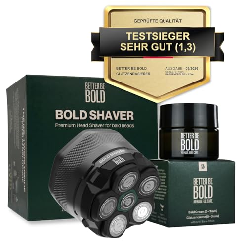 BETTER BE BOLD – Glatzenrasierer & Glatzencreme...