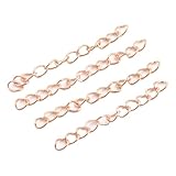 50pcs 5cm Stainless Steel Gold Necklace Extender Chains - Welded Extension Tail for DIY Jewelry Making - (Color: 14Kgp Gold/Size: 50Pcs)