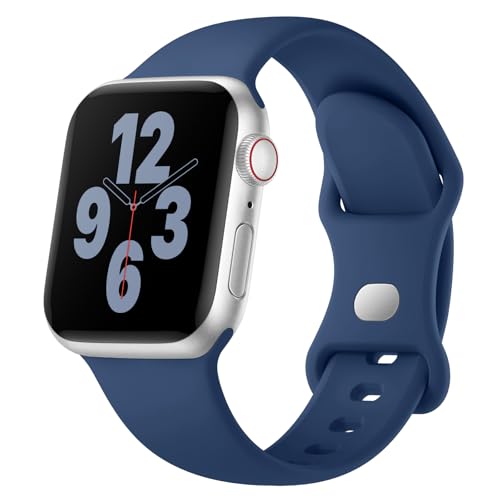 Silicone Band Compatible with Apple Watch Bands for Women 40mm 44mm 45mm 46mm 38mm 41mm 42mm 49mm Ultra Men, Sport Strap for iWatch Bands Series 10 9 8 7 6 5 4 3 SE