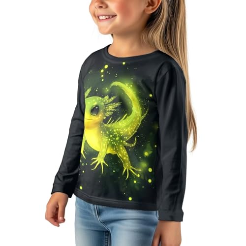 Image of Girls Long Sleeve Shirt with Cute Graphic Casual Pullover Tops 3-16Y