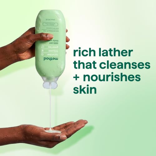 Image of method Body Wash, Daily Zen, 18 fl oz | Soothing Formula, Leaves Skin Feeling Soft & Moisturized, Made Without Parabens, Notes of Cucumber, Seaweed & Green Tea