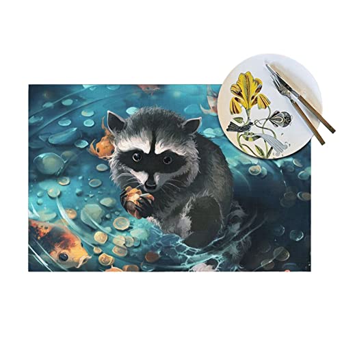 Set de table raton laveur 30,5x45,7 cm antidérapant et imperméable