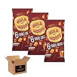 Hula Hoops Crisps Variety | BBQ, Cheese & Onion, Original, Ready Salted, Salt & Vinegar – Classic British Crisps | Flavored Snack Lunchboxes (Pack 3, 6xBBQ-Beef)