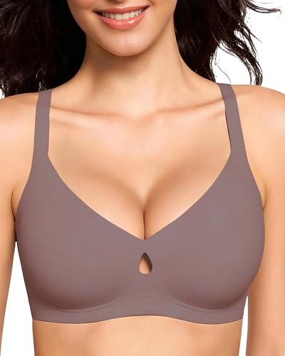 Image of Smooth V Jelly Bras for Women No Underwire Seamless Plunge Bralettes T Shirt Sleep Everyday Bra with Bra Extender
