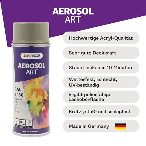 DUPLI-COLOR AEROSOL ART RAL 7030 Steingrau glänzend 400 ml - Sprühfarbe – Ansicht 3