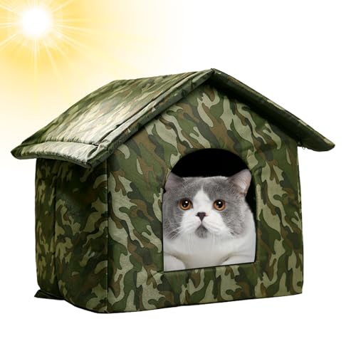 Casa para gatos – Caseta de estudio para perros – Cueva impermeable para mascotas aislada, tienda de campaña para gatos perros pequeños, casa de dormir para gatos al aire libre