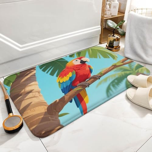 Alfombra de baño lujosa y esponjosa con diseño de loros 6