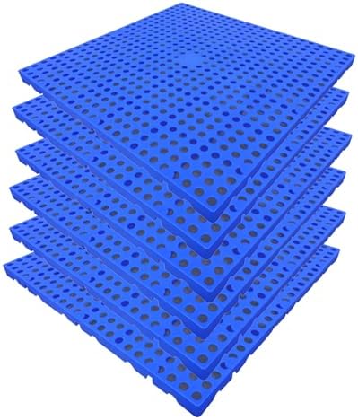 6 Pcs Nestable Plastic Pallets, Ventilated Grating Platforms, Moisture-Proof 2200 Lb/m² Capacity, Ideal for Garage, Supermarket, Basement Storage (11.8" x 11.8")