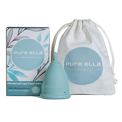 Pure Ella Menstruationstasse - Medizinische & BPA-freie Silikon-Periodentasse - 12 Stunden tragen - umweltfreundlich & hypoallergen, Damenhygiene - Größen XS, S, L Cover