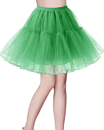 bridesmay Kurz Halloween Retro Petticoat Rock 1950er Vintage Tutu Ballett Unterkleid Green S