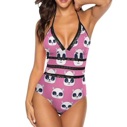 Maillot de bain une pièce pour femme panda confectionné en tissu premium