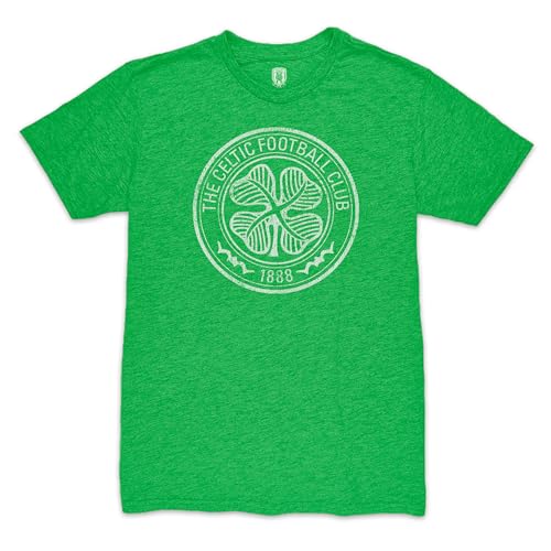 Celtic FC Mono Badge Vintage Twisted Premium Triblend Slub Green T-Shirt