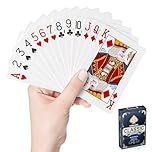Wugauwor Waterproof Playing Cards, Premium Plastic Playing Cards, Deck of Poker Cards for Camping Games, Standard Index Card for Blackjack Canasta Bridge Card Games, 1 Deck, Blue