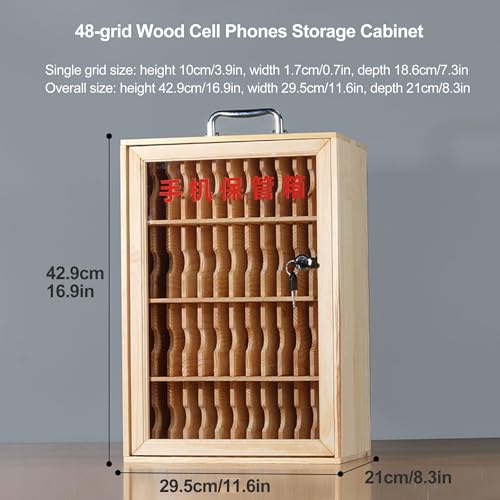 Evite distracciones con el armario de madera para 48 móviles con cerradura escolar 3