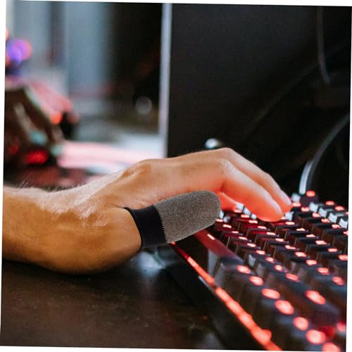 UPKOCH Smartphone 1 Conjunto Luvas Para Jogos Móveis Fibra Prateada Ultrafina Celular