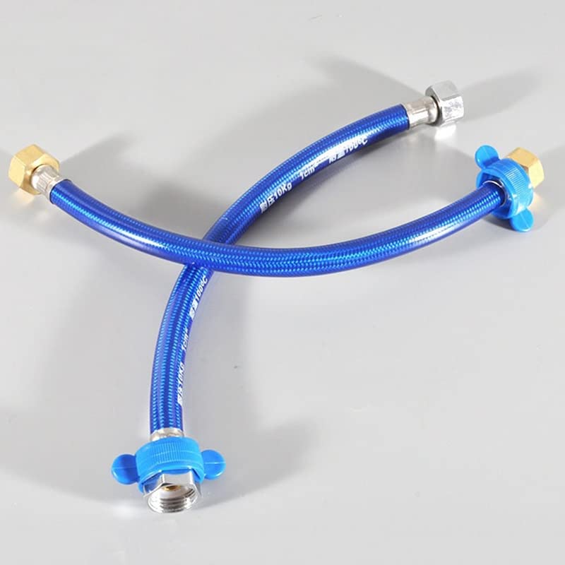 ZZSRJ 1 PZ 1/2 "Cucina Bagno Rubinetto Rivestito in Plastica Idraulico in Acciaio Inox A Prova di Esplosione Flessibile Tubo Intrecciato (Color : Blue, Length : 150cm)