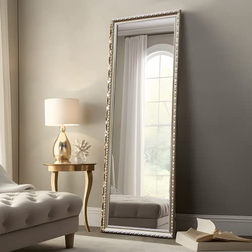 Image of NeuType Full Length Mirror Floor Mirror with Standing Holder Bedroom /Locker Room Standing /Hanging Mirror Walnut Wood Dressing Mirror (Champagne Gold) (AMZVCNTJJ00361ZZY-ZYF)