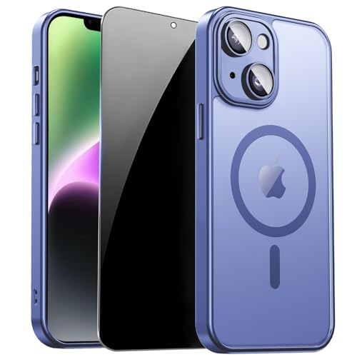 Image of for iPhone 14 Plus Case with Privacy Screen Protector, Light Blue