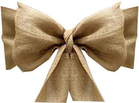 VDS Bandas de arpillera natural para silla, lazos rústicos de yute de arpillera para bodas, fiestas, cumpleaños, aniversario, banquete, recepción (6