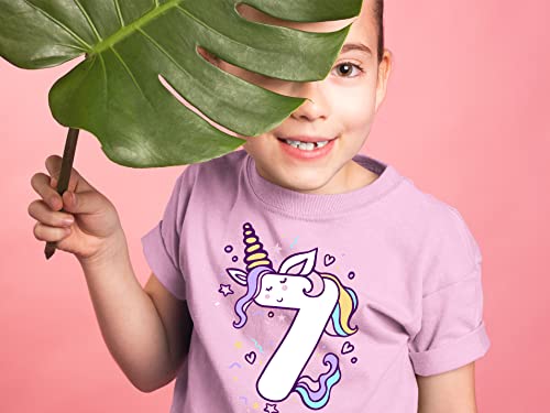 Unicorn Birthday Shirts for Toddler Girls Outfit 7th 8th Shirt Seven Eight Year Old2