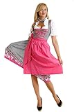Spatzers Dirndl Damen Rosa geblümt kariert Trachtenmode Trachtenkleid inkl. Dirndlbluse Dirndlschürze 3 Tlg. für Oktoberfest besondere Anlässe F7027 (34)