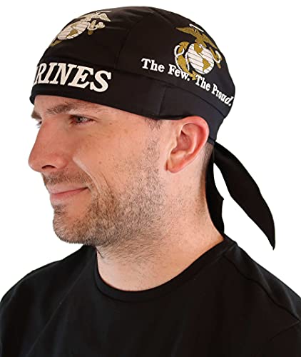 Sparkling EARTH Skull Cap Biker Caps Headwraps Do Rags Doo Rags - US Marines U.S. Marines