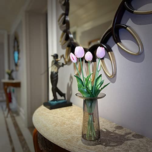 WAKISAKI 16-inch Premium Real Touch Fake Tulips, Artificial Flowers with Buds, Flexible Stem Easy to Shape - Image 3