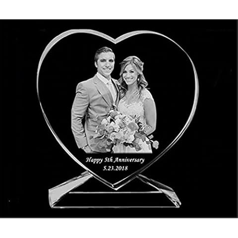 3D Picture Cube Unique 3D Photo Crystal Photo Frame Personalized Text Crystal Art Decor Custom Photo Gift Keepsake for Men Women Photo Cube Gifts(Style-1) Cover
