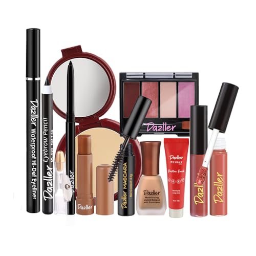 Image of Dazller Lavish Love Kit - 11 in 1 long stay full makeup kit, Medium Skin Tone, Primer, Foundation, Compact, Kajal, Eyeliner, Mascara, Eyebrow Pencil, Eyeshadow, Lipbalm, Lipcolour (2)