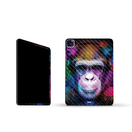 Image of MightySkins Carbon Fiber Skin Compatible with Apple iPad Pro 11 inch M2 4th Gen (2022) Full Wrap Kit - Neon Monkey | Protective, Durable Textured Carbon Fiber Finish | Easy to Apply | Made in The USA