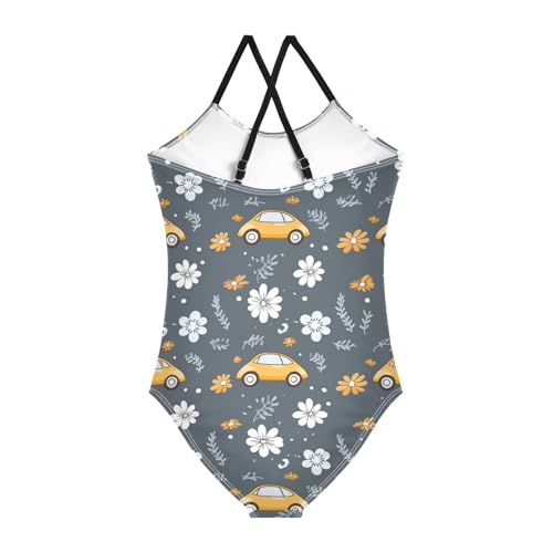Car Truck Flower Girls One Piece Swimsuit Beach Swimwear 208578752