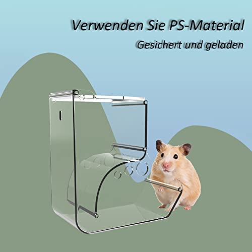 VERTUPET Hamster Futterspender, Automatischer Hamsterfutterautomat, Große Kapazität, Transparent, Schwerkraft-Futterstation Geeignet für Hamster, Meerschweinchen, Papageien, Mini-Igel (400ml)