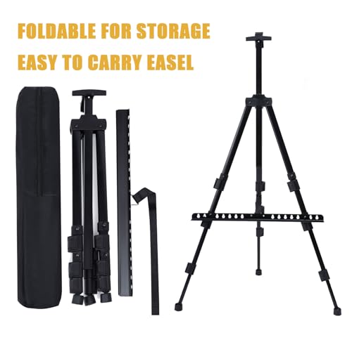 MXG Portable Aluminum Black Easel Stand for Painting, Signs, Display, 17-61 Inch Adjustable Height Tabletop & Floor Tripod Easel,with Tray & Carry Bag, for Poster,Artists, Students, Events by MXG maoxinggong - Image 7