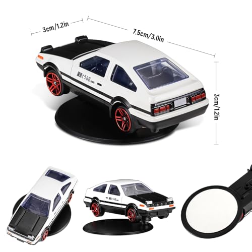 Image of STHIRA Mini Car Model Drifting AE86 Car Model with Self Adhesive Base,2.95inches Alloy AE86 Initial D Dashboard Decor Charm Desk Decor Room
