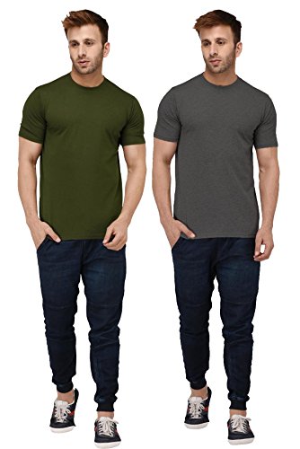 Image of London Hills Solid Cotton Blend Half Sleeve Regular Men Round Neck Tshirts | T Shirt For Man | Tshirt | Shirts Men | Tshirt For Man | T-shirt | T-shirts | Stylish | Gym Wear For Workout | MultiColored