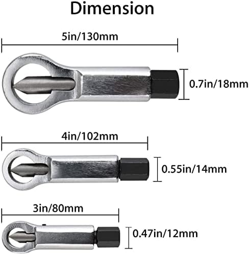 3pcs Metal Nut Splitter Cracker, Metal Nut Splitter Breaker Manual Pressure Nut Cracker Remover Extractor Tool, 9-12mm/12-16mm/16-22mm Nut Remover Extractor Tools