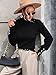 Upopby Women's Fall Winter Turtleneck Sweaters for Women 2025 2026 Trendy Lantern Sleeve Knitted Pullover Sweater Jumper Tops Black L