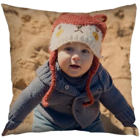 Kufutee Personalised Cushion Covers 18x18 Inch, Customised Pillow Case Cover with Photo Text Name Gifts for Boys Girls Women Men, Custom Car Sofa Cushions Cover (Child) Cover