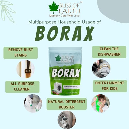 Bliss of Earth Borax Powder For Washing Cloths, Slime Maker, Cleaning & Stain Remover, Ants Killer, 100% Pure Sodium Borate Powder 113GM