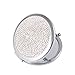 Lurrose Bling Compact Mirror Round Folding Mirror Double-Sided Cosmetic Mirror Portable Pocket Mirror Rhinestone Mirror for Travel and Home Use (White)