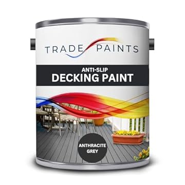 Anti-Slip Garden Decking Paint – Anthracite Grey - 5L - Durable Non-Slip Garden Deck Floor Coating for Wood & Timber, Weatherproof Outdoor Finish