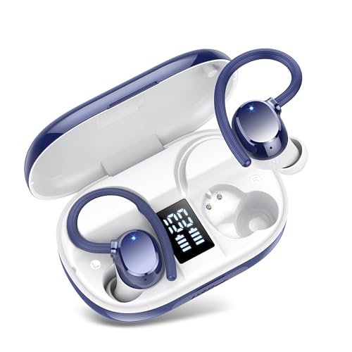 Auriculares Inalámbricos Deportivos, 2026 Nuevo Bluetooth 5.3 con 4 HD Micrófono HiFi Estéreo Pantalla Dual LED, Reducción de Ruido, IP7 Impermeable 128H Cascos Inalambricos para running fitness