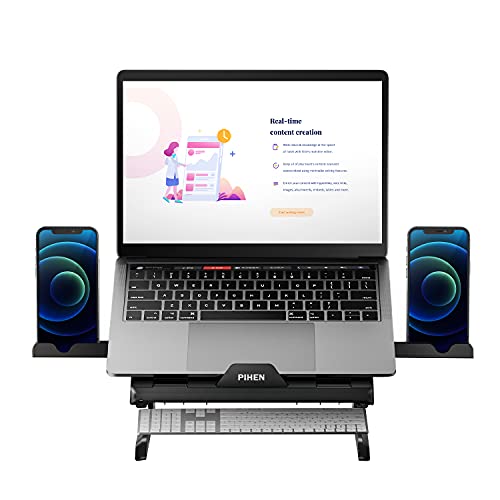 Black Friday - 40% OFF Laptop Stand,Multi-Angle Adjustable Laptop Stand with Heat-Vent, Ergonomic Ventilated Portable Foldable Laptop Riser for Desk Compatible with MacBook, Air, Pro, Surface Laptop, Notebook up to 15.6''