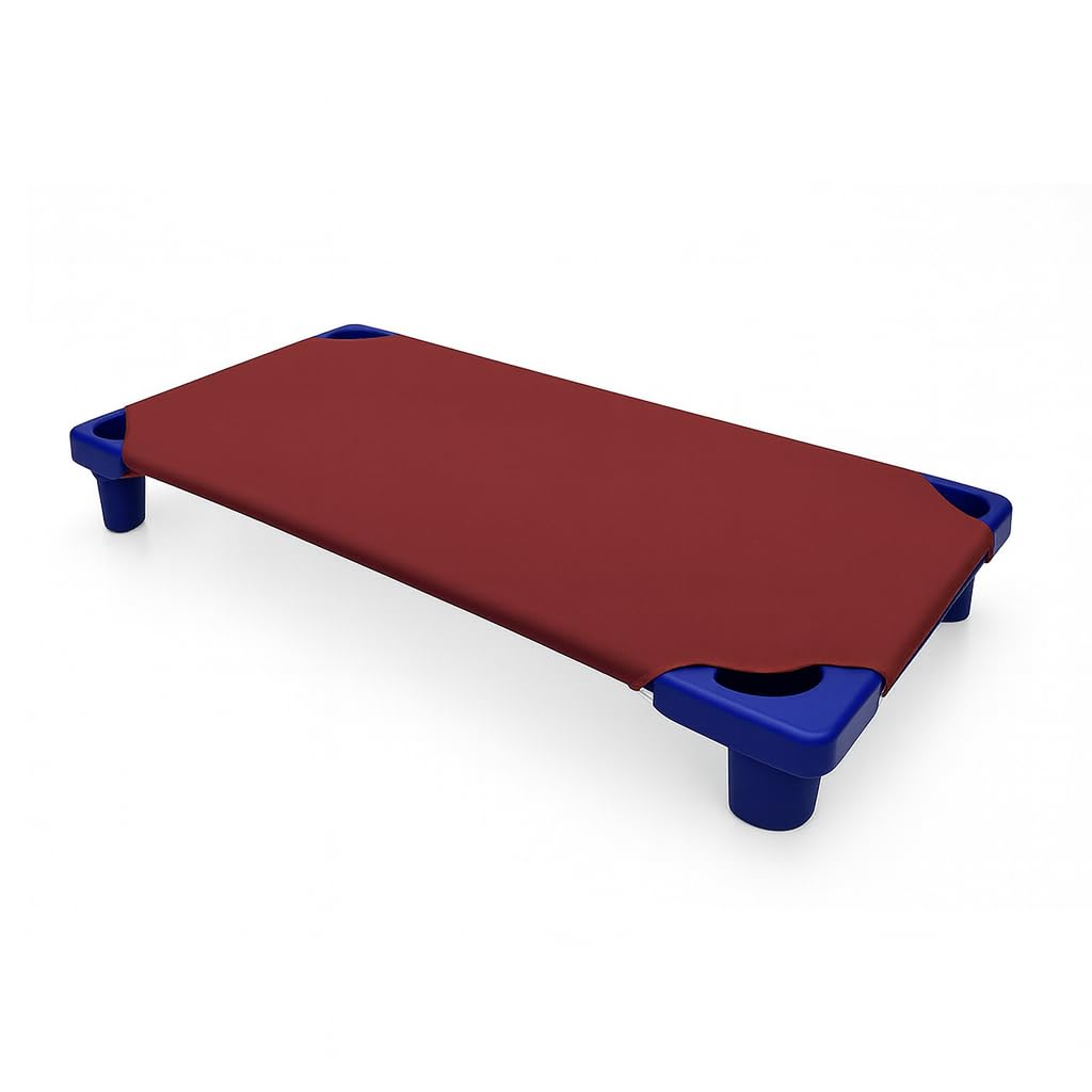 Cot Sheets for Toddler and Preschool - Daycare/Pre-School Cot Sheet - Corner Elastic Loops - Cot Bed Fitted Sheet - Poly Cotton Surface Pack of 6 (22" W X 52" L) - Burgundy